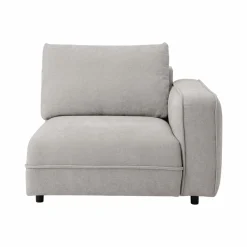 Chauffeuse avec accoudoir pour canapé modulable tissu Solenn - Galet - Canapé angle droit
