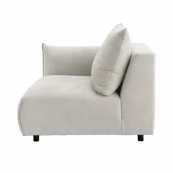 Chauffeuse avec accoudoir pour canapé modulable tissu Solal - Beige - Gauche