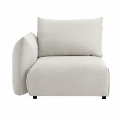 Chauffeuse avec accoudoir pour canapé modulable tissu Solal - Beige - Gauche