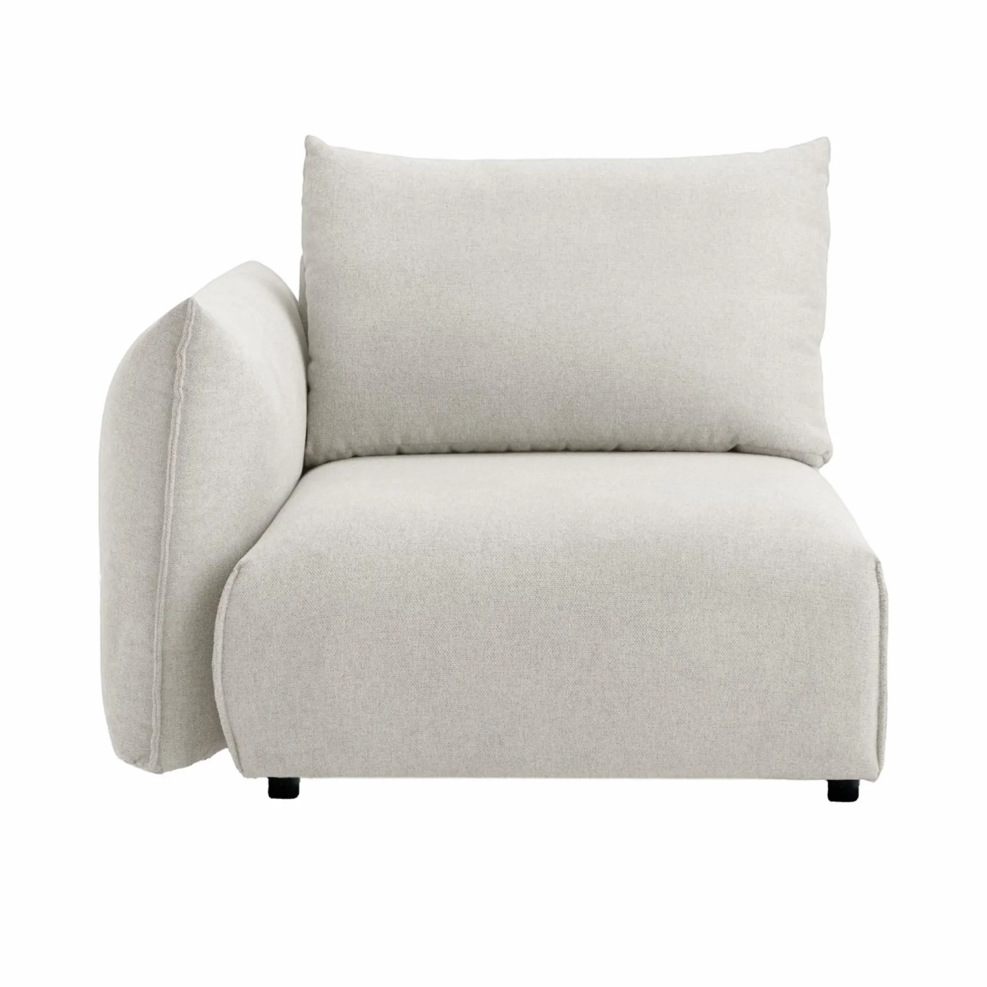 Chauffeuse avec accoudoir pour canapé modulable tissu Solal - Beige - Gauche