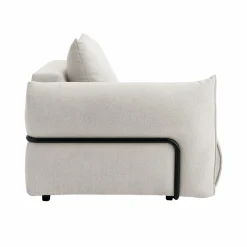 Chauffeuse avec accoudoir pour canapé modulable tissu Solal - Beige - Gauche