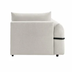 Chauffeuse avec accoudoir pour canapé modulable tissu Solal - Beige - Gauche