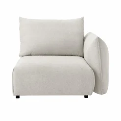 Chauffeuse avec accoudoir pour canapé modulable tissu Solal - Beige - Droite