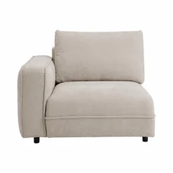 Chauffeuse avec accoudoir pour canapé modulable tissu Solenn - Ecru - Canapé angle gauche