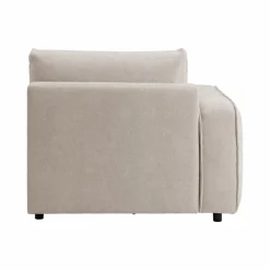 Chauffeuse avec accoudoir pour canapé modulable tissu Solenn - Ecru - Canapé angle gauche