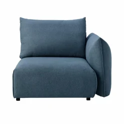 Chauffeuse avec accoudoir pour canapé modulable tissu Solal - Bleu - Droite