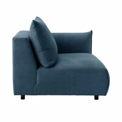 Chauffeuse avec accoudoir pour canapé modulable tissu Solal - Bleu - Droite