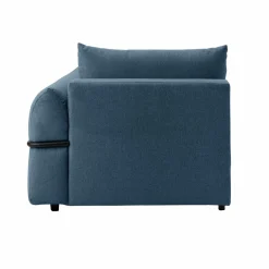 Chauffeuse avec accoudoir pour canapé modulable tissu Solal - Bleu - Droite