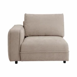 Chauffeuse avec accoudoir pour canapé modulable tissu Solenn - Grège - Canapé angle gauche