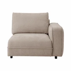 Chauffeuse avec accoudoir pour canapé modulable tissu Solenn - Grège - Canapé angle droit