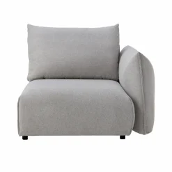 Chauffeuse avec accoudoir pour canapé modulable tissu Solal - Gris - Droite