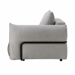 Chauffeuse avec accoudoir pour canapé modulable tissu Solal - Gris - Droite