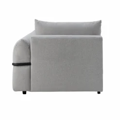 Chauffeuse avec accoudoir pour canapé modulable tissu Solal - Gris - Droite