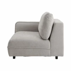 Chauffeuse avec accoudoir pour canapé modulable tissu Solenn - Galet - Canapé angle gauche