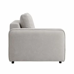 Chauffeuse avec accoudoir pour canapé modulable tissu Solenn - Galet - Canapé angle gauche