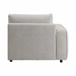 Chauffeuse avec accoudoir pour canapé modulable tissu Solenn - Galet - Canapé angle gauche