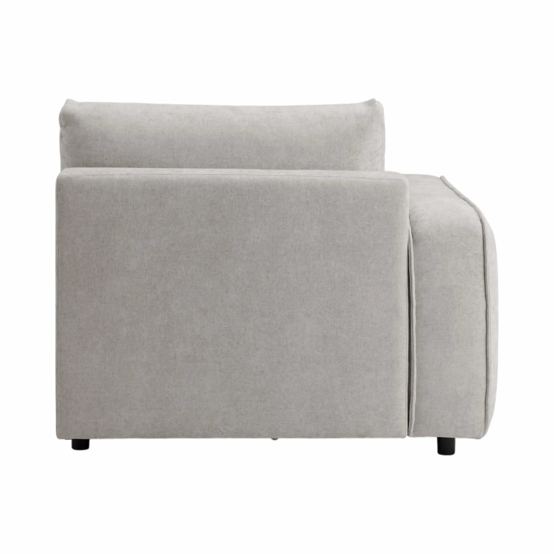 Chauffeuse avec accoudoir pour canapé modulable tissu Solenn - Galet - Canapé angle gauche