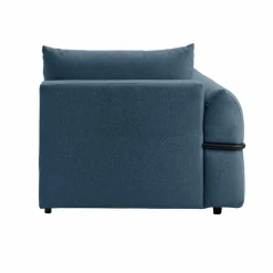 Chauffeuse avec accoudoir pour canapé modulable tissu Solal - Bleu - Gauche