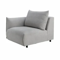 Chauffeuse avec accoudoir pour canapé modulable tissu Solal - Gris - Gauche