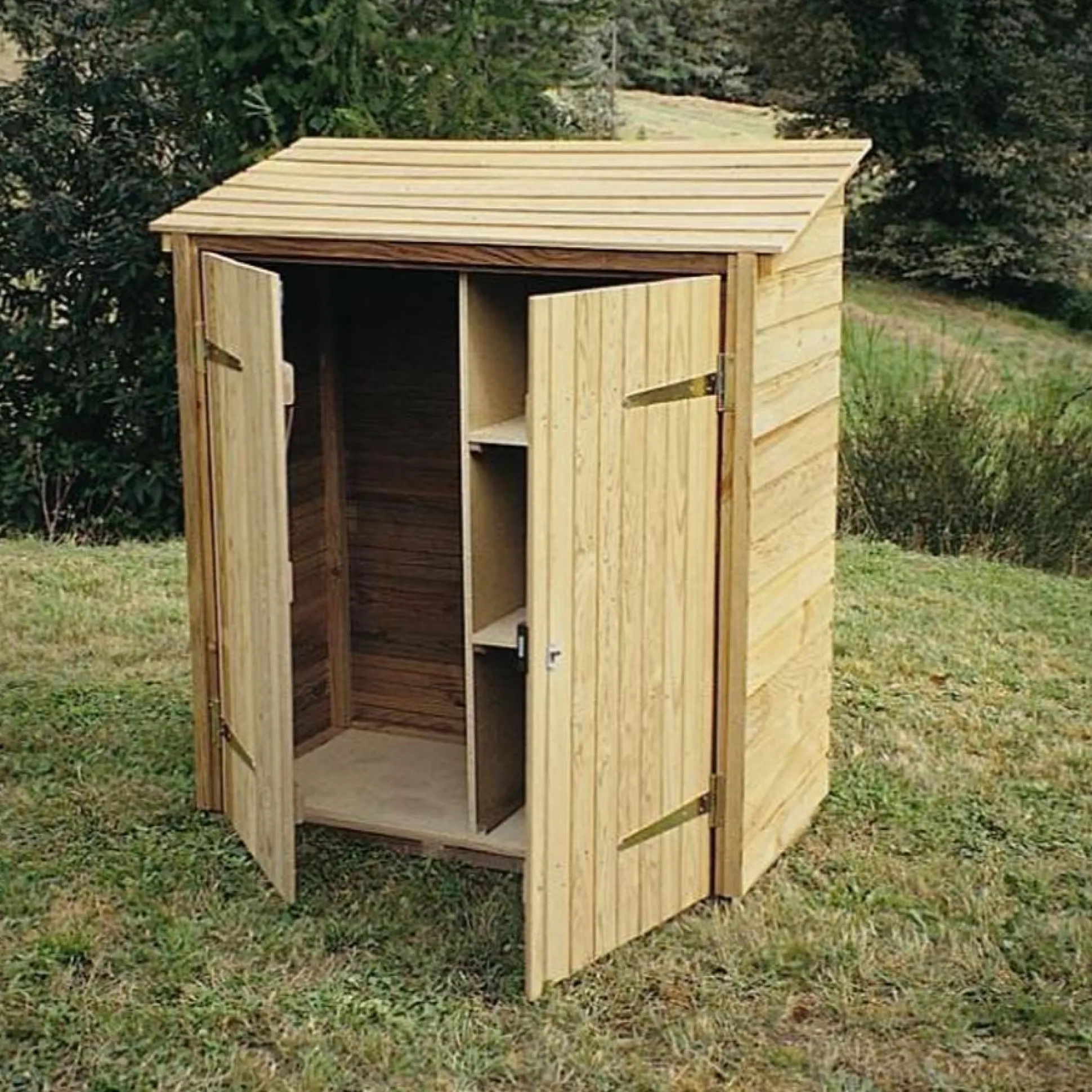 C.I.H.B. Range-Outils 1 m³ Petit Modèle en Bois Autoclave