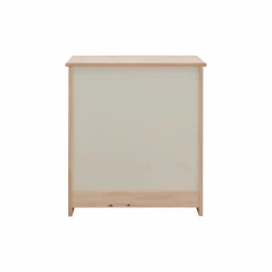 Commode bois massif 5 tiroirs Iris - Brut - Poignées Noir