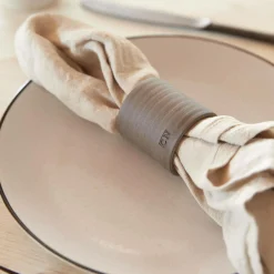 COSTA NOVA Set de 4 Ronds de serviette Accessories - Marron et Blanc