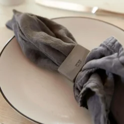 COSTA NOVA Set de 4 Ronds de serviette rectangulaire Accessories - Marron et Blanc