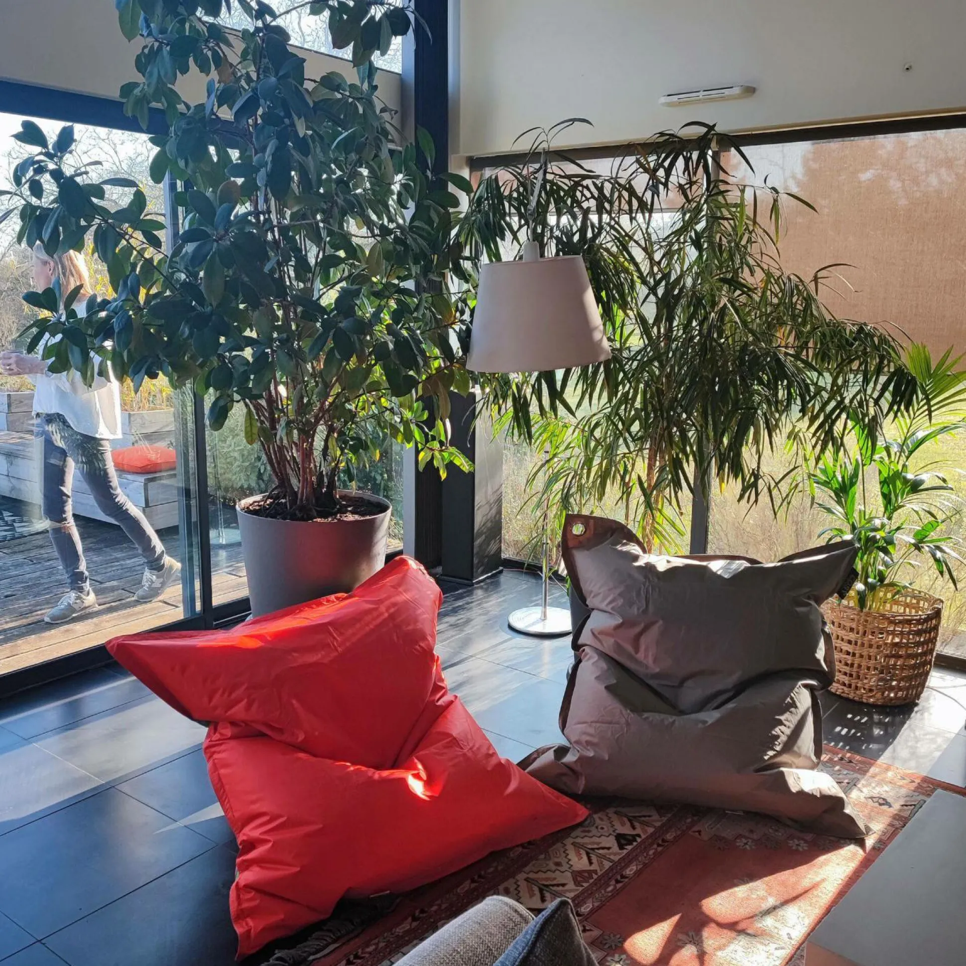 COTTON WOOD Pouf de sol rectangulaire 140 x 180 cm IN&OUT - Gris Anthracite