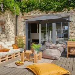 COTTON WOOD Pouf de sol rectangulaire 110 x 130 cm IN&OUT - Jaune Doré