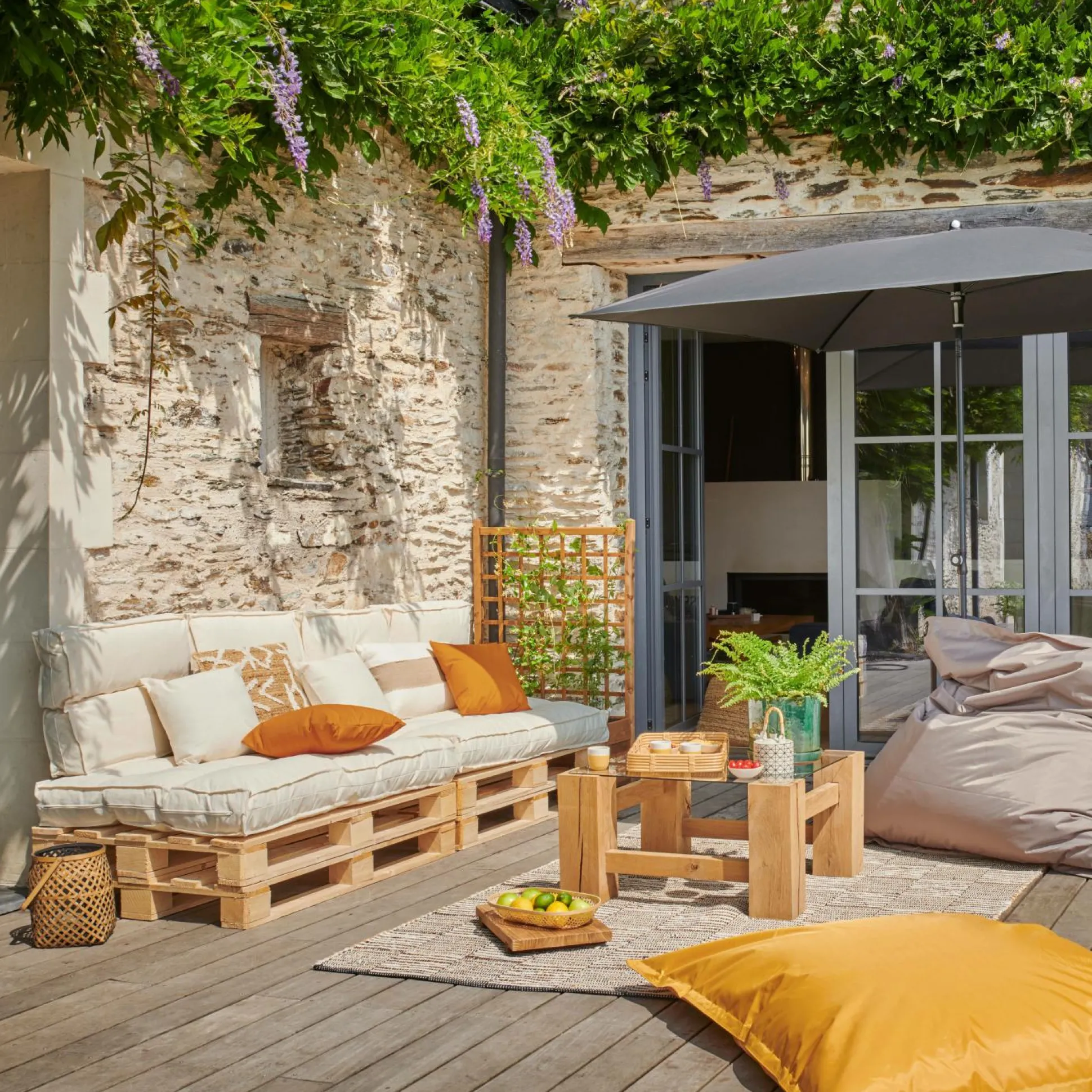 Coussin d'Extérieur recyclé Heva - Ecru