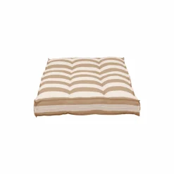 Coussin matelas palette recyclé Heva - Rayure Beige