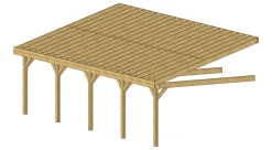 CPBF-CHARPENTES Abri une Pente Adossé pour Voiture Bretagne en Bois - 400 x 1250 cm