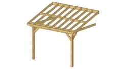 CPBF-CHARPENTES Abri une Pente Adossé pour Voiture Bretagne en Bois - 400 x 400 cm