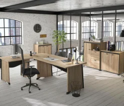 C.PRO PAR CAMIF Bureau complet Gregory retour 80 cm - Largeur 160 cm