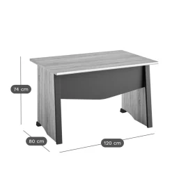 C.PRO PAR CAMIF Bureau complet Gregory retour 120 cm - Largeur 140 cm