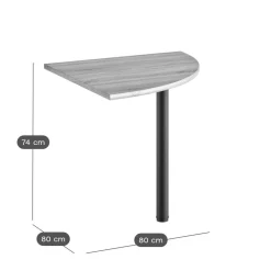 C.PRO PAR CAMIF Bureau complet Gregory retour 80 cm - Largeur 140 cm