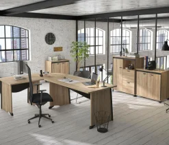 C.PRO PAR CAMIF Bureau complet Gregory retour 120 cm - Largeur 120 cm