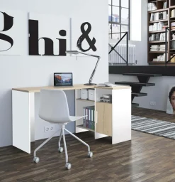 C.PRO PAR CAMIF Bureau d'angle Garry Blanc