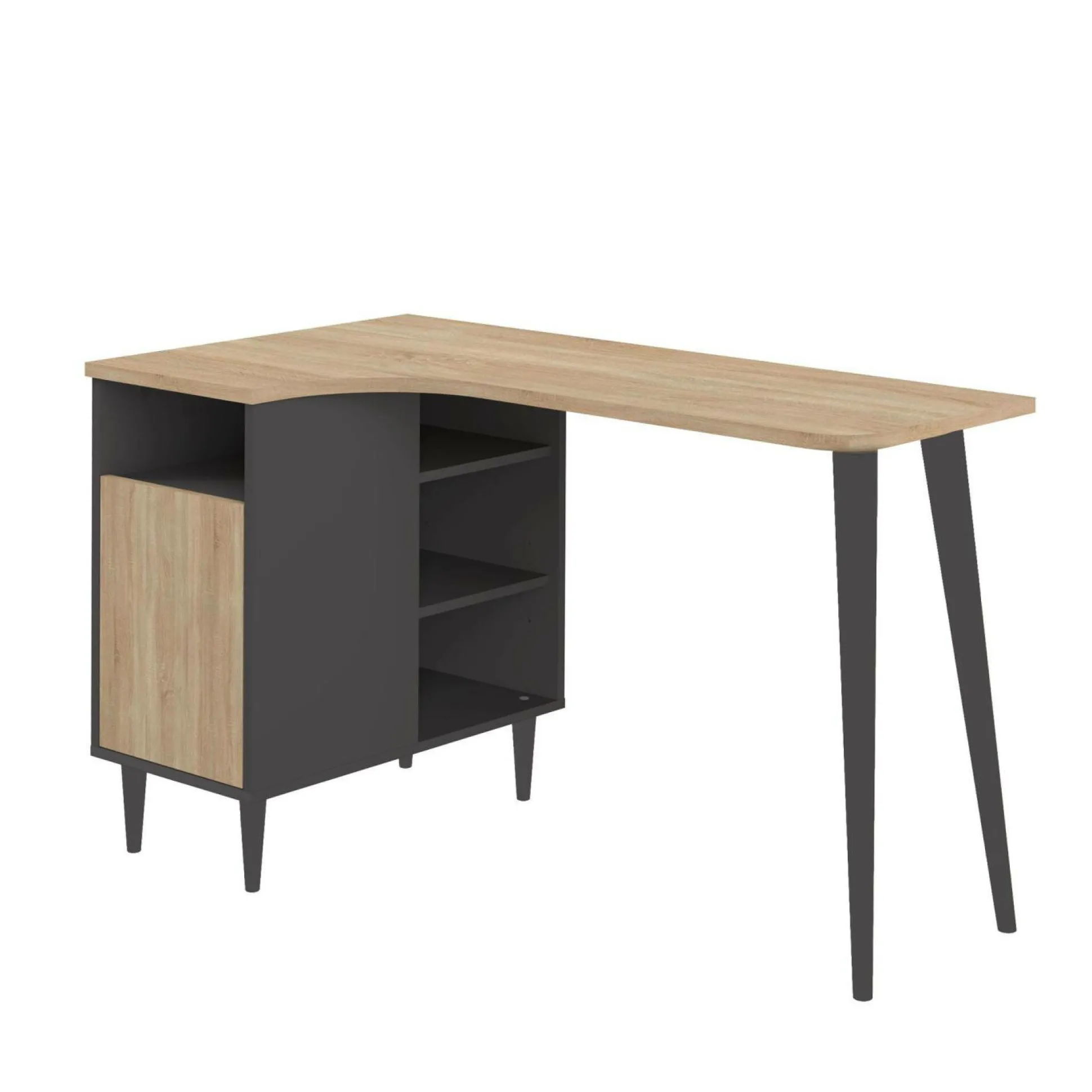 C.PRO PAR CAMIF Bureau Nook - Chêne/Noir