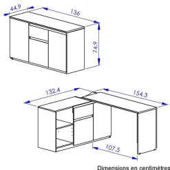 C.PRO PAR CAMIF Bureau pivotant Gaetan