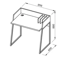 C.PRO PAR CAMIF Bureau Tennessee - Noir/Chêne