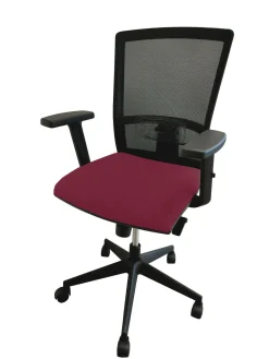 C.PRO PAR CAMIF Fauteuil de bureau Alexandre II Kube - Grenat - Roulettes pour sol dur