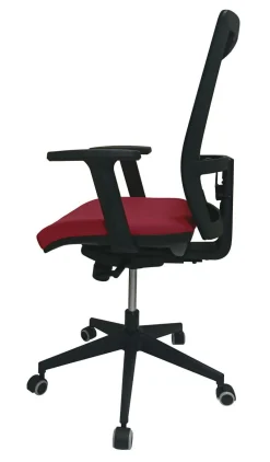 C.PRO PAR CAMIF Fauteuil de bureau Alexandre II Kube - Grenat - Roulettes pour sol dur
