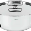 CRISTEL Faitout 2 anses avec couvercle inox Castel Pro - Diamètre 24 cm