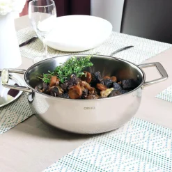 CRISTEL Faitout 2 anses avec couvercle inox Castel Pro - Diamètre 24 cm