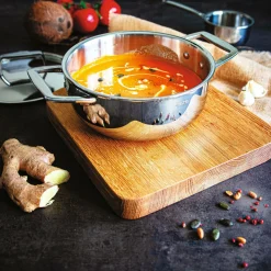 CRISTEL Faitout 2 anses avec couvercle inox Castel Pro - Diamètre 24 cm