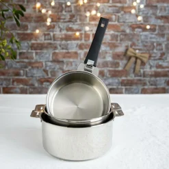 CRISTEL Set 3 casseroles Mutine avec poignée amovible noire