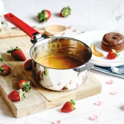 CRISTEL Set 3 casseroles Mutine avec poignée amovible framboise