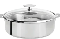 CRISTEL Set sauteuse inox Mutine 24 cm avec couvercle et poignée amovible framboise