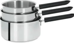 CRISTEL Série de 3 casseroles Mutine 2 fixe avec poignée Bakelite noire